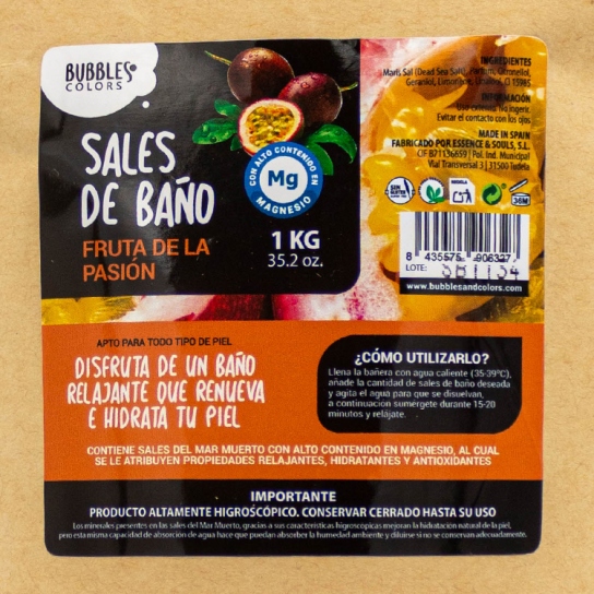 Sales de Baño ricas en Magnesio – Aroma FRUTA DE LA PASIÓN - Imagen 2