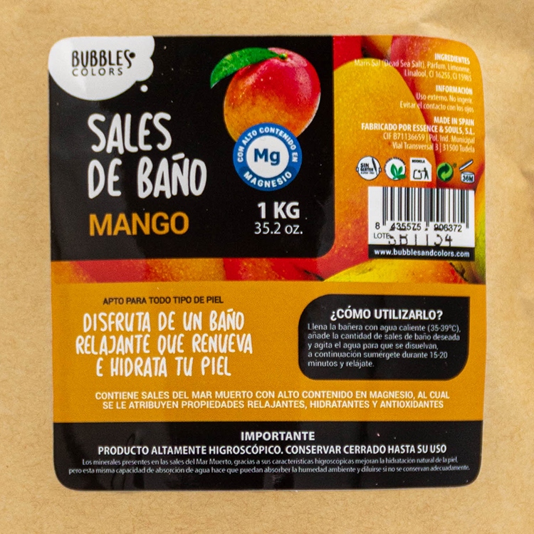 Sales de Baño ricas en Magnesio – Aroma MANGO - Imagen 2