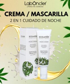 ECOLATIER - Crema-mascarilla facial de noche Reafirmante Cannabis Ecológico