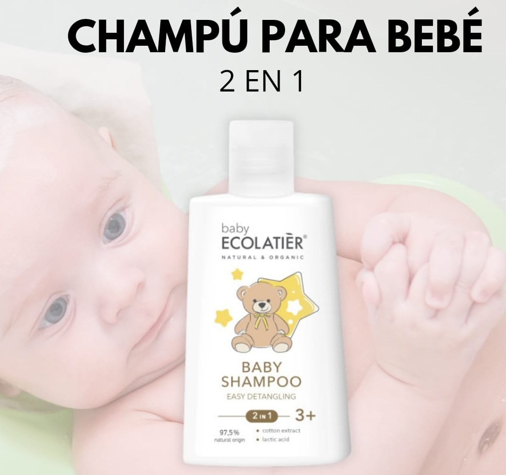 ECOLATIER Champú para bebés 2 en 1 Fácil desenredado 3+