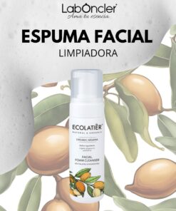 ECOLATIER Espuma Limpiadora Facial Revitalizante y Nutritiva Argán Ecológico