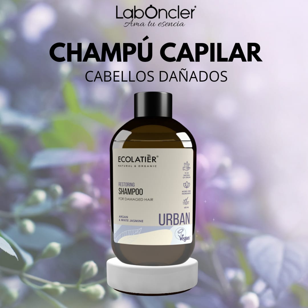 ECOLATIER - Champú Restaurador Cabello Dañado, Argán y Jazmín