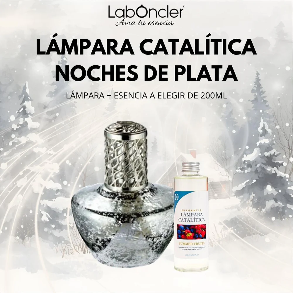 Lámpara Catalítica NOCHES DE PLATA 200ml + Esencia 200ml